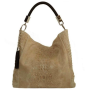 XL dámska shopperka kožená kabelka na plece a do ruky Talianska béžová - taupe Alessab