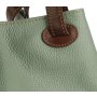 Dámska kožená kabelka na plece Talianska jemne zelená Mariena mentamm