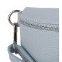 Bedrová (belt bag) stredná kožená kabelka ľadvinka Talianska Tinka jemne modrá m,