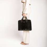 Luxusná pracovná kožená kabelka na notebook čierna Wojewodzic 31832/KAT01/FL01/Z v