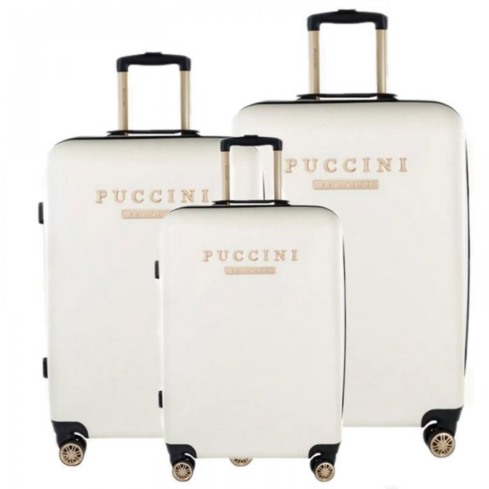 Cestovné kufre - sada troch kusov 235,5 L, XL,M,S na kolieskach Puccini biele Los Angelesv
