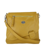 Stredné kožené crossbody kabelky dámske Talianske žlté Olina