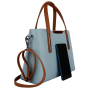 Talianske casual kožené kabelky cez plece a do ruky stredné luxusné Carina modré s medovouc