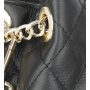 Stredná dámska kožená kabelka na rameno s retiazkou čierna Talianska prešívaná Milenacc