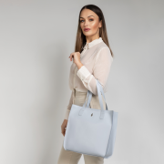 Veľká dámska kožená kabelka, nákupná taška, jemná modrá Wojewodzic 31731/LY27 b