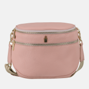 ružová kožená crossbody kabelka so zlatým kovaním Wojewodzic 31933