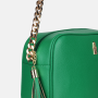 Dámske kožené kabelky crossbody s retiazkou na párty zelené Wojewodzic 31762/CE11/Zn
