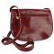 Stredná dámska kožená kabelka crossbody Talianska vínová Vera pelle Vierae