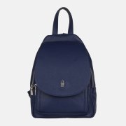 tmavomodrý elegantný dámsky kožený batoh strieborné kovanie Wojewodzic 31951