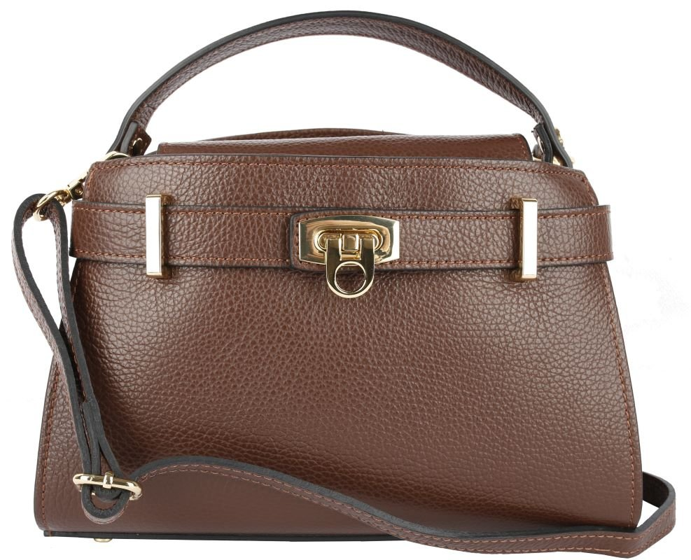 TALIANSKE Dámska malá kožená kabelka crossbody Talianska Luciana hnedá