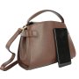 Dámska malá kožená kabelka crossbody Talianska Luciana hnedácf
