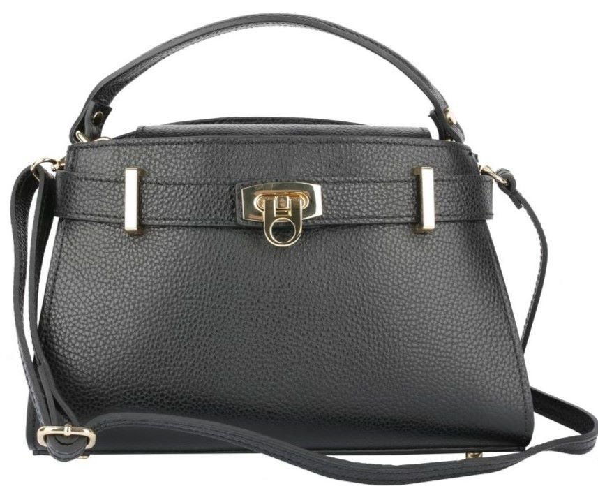 TALIANSKE Dámska malá kožená kabelka crossbody Talianska Luciana čierna