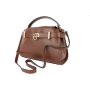 Dámska malá kožená kabelka crossbody Talianska Luciana hnedáb