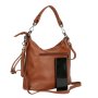 Kožená crossbody kabelka malá Genuine leather Talianska cognac tmavšia medová Anitab