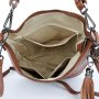 Kožená crossbody kabelka malá Genuine leather Talianska cognac tmavšia medová Anitab