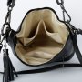 Kožená crossbody kabelka malá Genuine leather Talianska čierna Anitacf