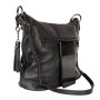Kožená crossbody kabelka malá Genuine leather Talianska čierna Anitabb