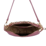 Kožená crossbody kabelka malá Genuine leather Talianska sýto ružová Laura df