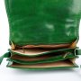 Stredná dámska kožená kabelka crossbody Talianska zelená Vera pelle Viera verde fg