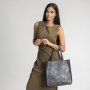 Dámska kožená kabelka shopperka do ruky Wojewodzic sivá s kvetom 31731/ASK23/LY44f