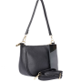 Kožená crossbody kabelka malá Genuine leather Talianska čierna Lauraff