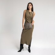 Kvalitná crossbody kožená kabelka Wojewodzic priečne telom sivo hnedá 31960/KFM39r