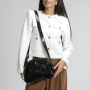 Kvalitná crossbody kožená kabelka Wojewodzic priečne telom čierna 31960/KFM01/Z mm