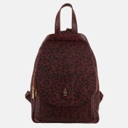 bordový elegantný dámsky kožený batoh so vzorom Wojewodzic 31951