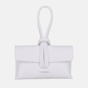 biela kabelka z hrachovitej kože so zlatým kovaním Wojewodzic 31968