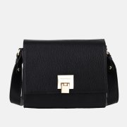 čierna kožená kabelka Wojewodzic 31977 crossbody