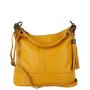 Kožená kabelka Genuine leather Talianska žltá Anita v