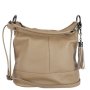 Kožená crossbody kabelka taupe Talianska Anitan