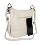 Kožená crossbody kabelka béžová Talianska Anita z boku