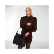 Dámska kožená kabelka veľká vrecovitá čokoládová Wojewodzic 31912j