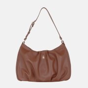 Dámska koňakovo-hnedá kožená kabelka Wojewodzic – predný pohľad 31970