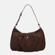 Dámska tmavohnedá semišová kabelka Wojewodzic – predný pohľad 31970