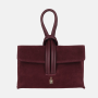 elegantná vínová semišová kabelka do ruky detail zapínania Wojewodzic 31968