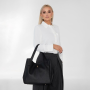 Čierna veľká kožená kabelka elegantná business modelka Wojewodzic 31988