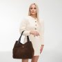 Hnedá semišová kabelka elegantná na bežný deň modelka Wojewodzic 31988