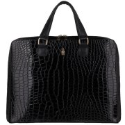 Čierna vegánska aktovka s krokodílím vzorom Wojewodzic 31978