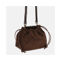 Dámska tmavohnedá kabelka z mäkkého semišu s ramienkom Wojewodzic 31989