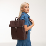 Tmavohnedá pravá koža batoh mestský elegantný modelka Wojewodzic 34562