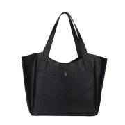 Čierna kožená kabelka do práce veľká A4 zrnitá koža Wojewodzic 31988