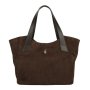Hnedá kabelka semiš shopper do práce A4 detail Wojewodzic 31988