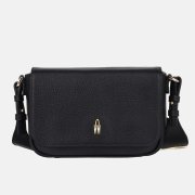 čierna kožená kabelka z talianskej kože malá elegantná crossbody kabelka Wojewodzic 31979