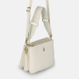 Dámska krémová kabelka z pravej kože s nastaviteľným popruhom Wojewodzic 31996