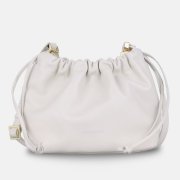 Svetlá pieskovo béžová mini kožená kabelka crossbody 31989