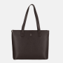 tmavohnedá kožená shopper kabelka z pravej kože veľká A4 31920
