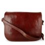 Hnedá talianska kožená crossbody kabelka Diana z hrubej pravej kože