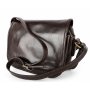Elegantná tmavo hnedá dámska crossbody kabelka z talianskej kože Diana